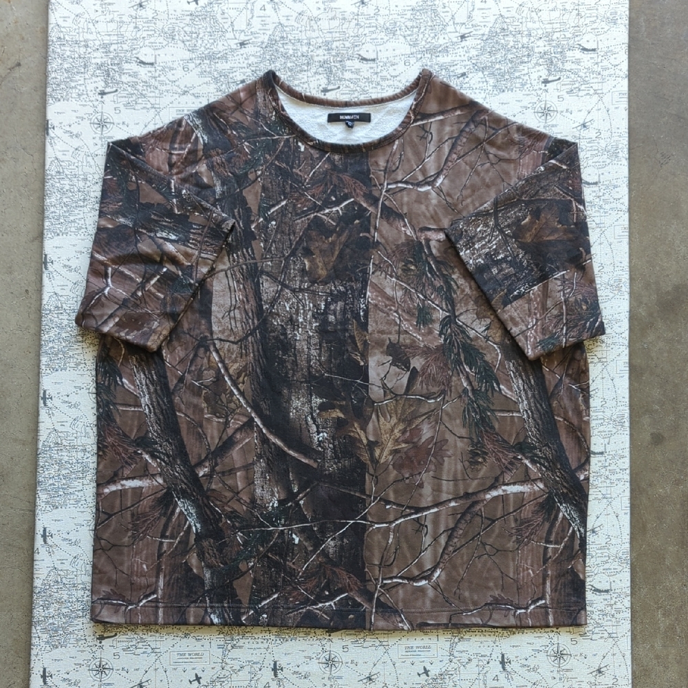 Fashion Nova Plus Size Short Sleeve Tee with Real Tree Camouflage Design 3XL